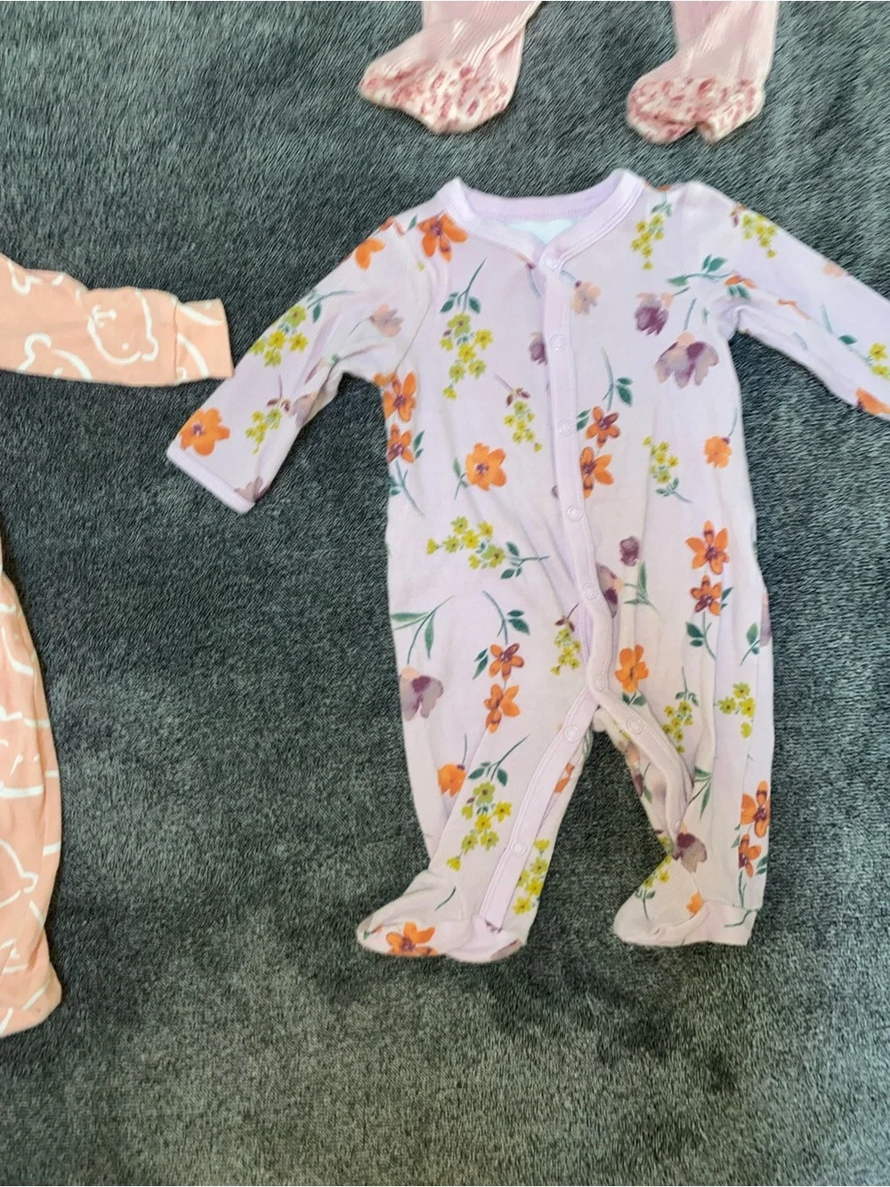 Baby Girl Footie Pajama Bundle 3 Month 4 Cozy PJ Sets